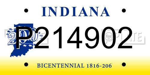 P214902 Indiana License Plate