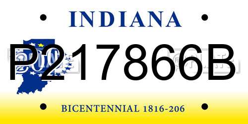 P217866B Indiana License Plate