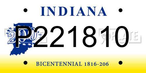 P221810 Indiana License Plate