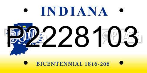 P2228103 Indiana License Plate