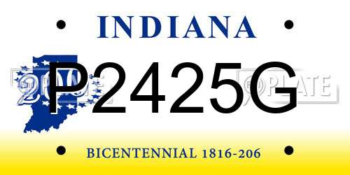 P2425G Indiana License Plate