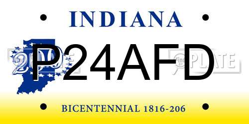 P24AFD Indiana License Plate