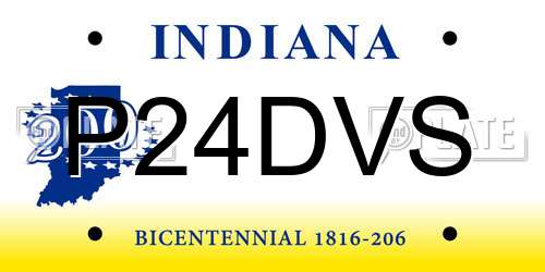 P24DVS Indiana License Plate