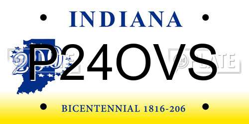 P24OVS Indiana License Plate