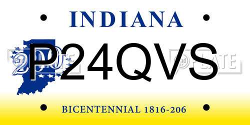 P24QVS Indiana License Plate