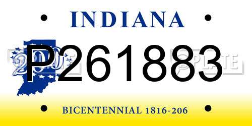 P261883 Indiana License Plate