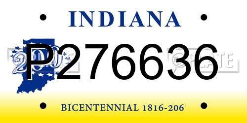 P276636 Indiana License Plate