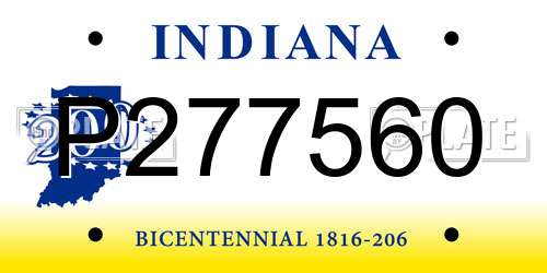 P277560 Indiana License Plate