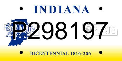 P298197 Indiana License Plate