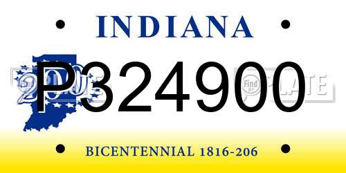 P324900 Indiana License Plate