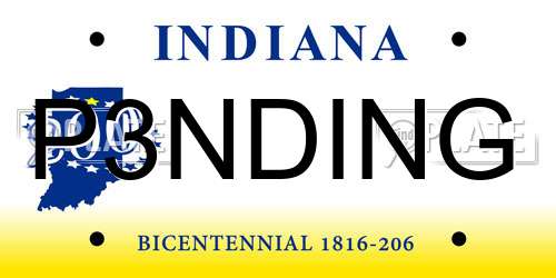 P3NDING Indiana License Plate