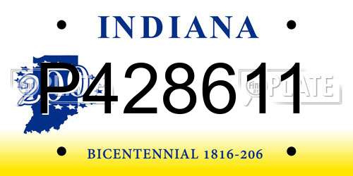 P428611 Indiana License Plate