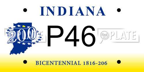 P46 Indiana License Plate