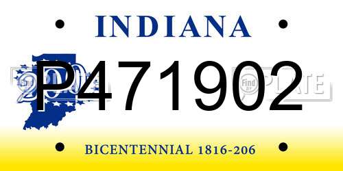 P471902 Indiana License Plate