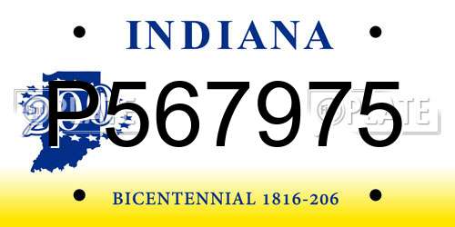 P567975 Indiana License Plate