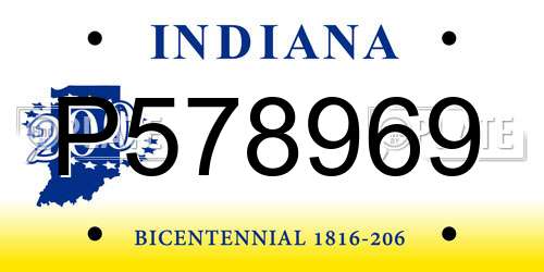 P578969 Indiana License Plate