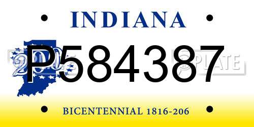 P584387 Indiana License Plate