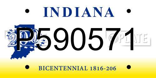 P590571 Indiana License Plate