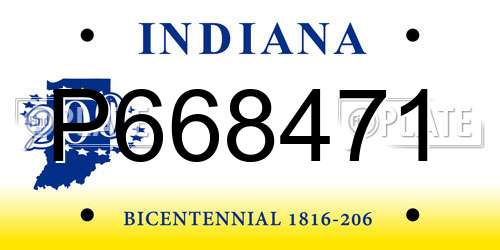 P668471 Indiana License Plate