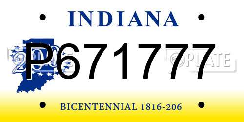 P671777 Indiana License Plate