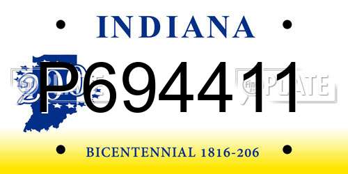 P694411 Indiana License Plate