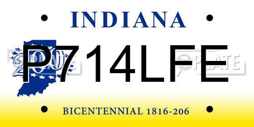 P714LFE Indiana License Plate