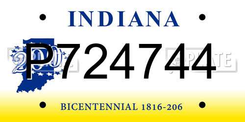 P724744 Indiana License Plate