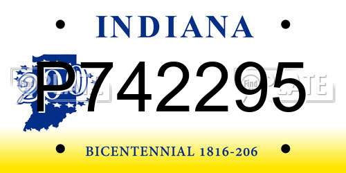 P742295 Indiana License Plate