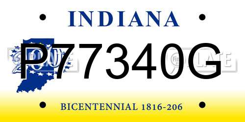 P77340G Indiana License Plate