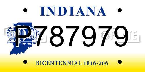 P787979 Indiana License Plate