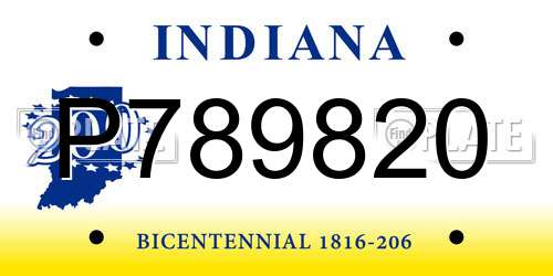 P789820 Indiana License Plate