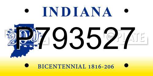 P793527 Indiana License Plate