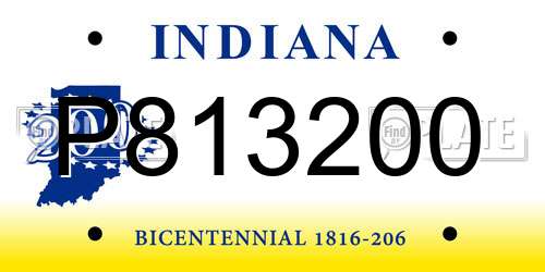 P813200 Indiana License Plate