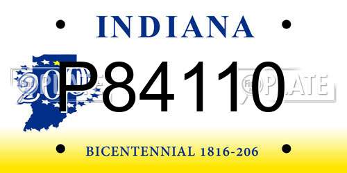 P84110 Indiana License Plate