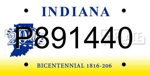 P891440 Indiana License Plate