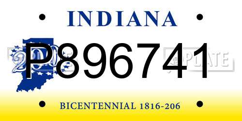 P896741 Indiana License Plate