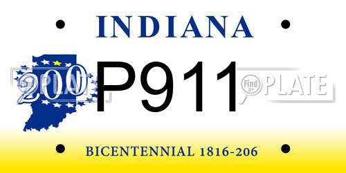 P911 Indiana License Plate