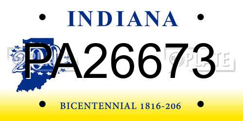 PA26673 Indiana License Plate