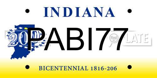 PABI77 Indiana License Plate