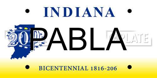 PABLA Indiana License Plate