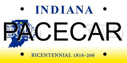 PACECAR Indiana License Plate