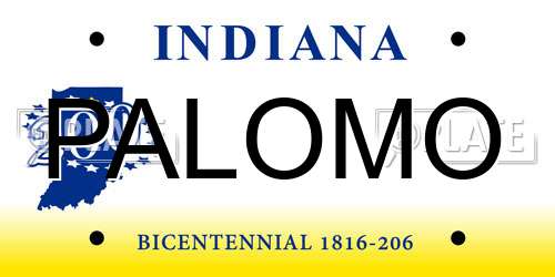 PALOMO Indiana License Plate