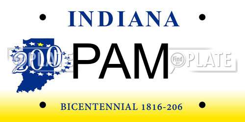 PAM Indiana License Plate