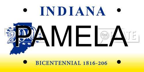 PAMELA Indiana License Plate
