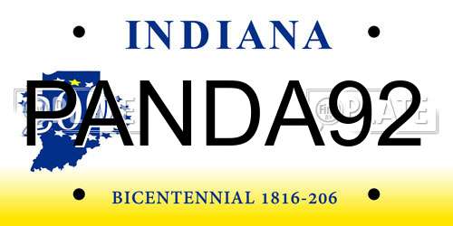 PANDA92 Indiana License Plate