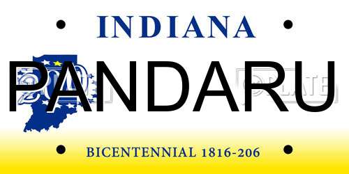 PANDARU Indiana License Plate