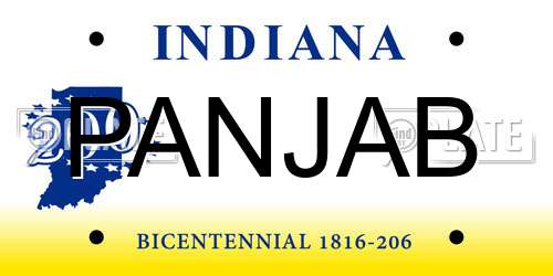 PANJAB Indiana License Plate