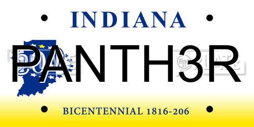 PANTH3R Indiana License Plate