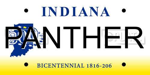 PANTHER Indiana License Plate
