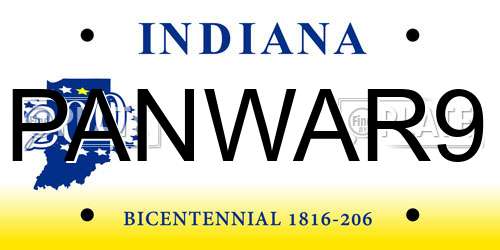 PANWAR9 Indiana License Plate